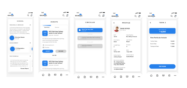 EduKool administration dashboard
